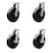 Service Caster 12'' Extra Heavy Duty Phenolic Wheel Swivel Caster Set with 2 Brakes , 4PK CRAN-SCC-KP92S1230-PHR-2-SLB-2 - alternate 1